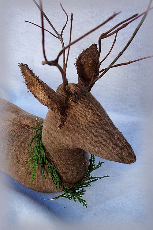 Primitive Christmas Reindeer Doll Ornie Paper Pattern #534 